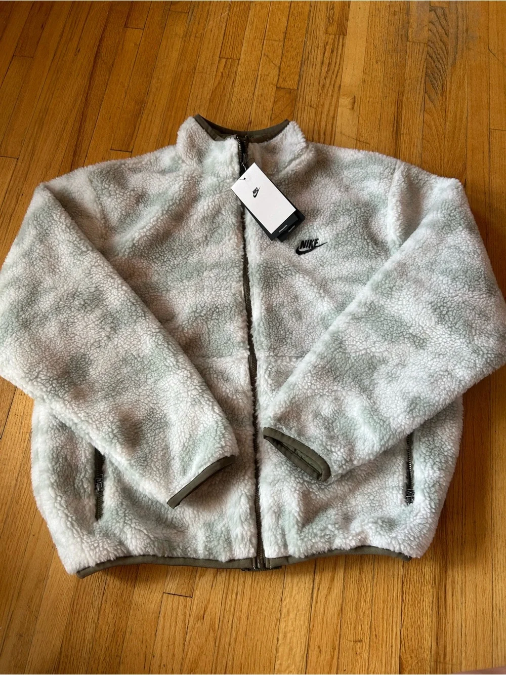 Nike sportswear club fleece plus reversible winterized top jacket - olive